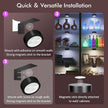 3Pack Picture Lights for Wall, RGB Color Changing Led Art Display Light with Rechargeable Battery Operated, Magnetic Painting Light with Remote Control, Wireless Home Wall Decorative Lighting, Black