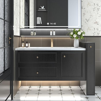 Abyssaly Black Wood Wallpaper 17.71 Inch X 196 Inch Peel Stick Countertops, Authentic Wood Look, Durable, Thickening Home Office