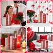 4 Pcs Valentines Day Decoration Wooden Book Valentine's Day Table Decoration Pink Red and White Valentines Tiered Tray Decor Wood Book Sign Farmhouse for Wedding Home Shelf Coffee Table