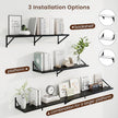 Axeman Deep Floating Shelves | 36 Inch Black Wall Shelves Set of 2 | 10 Inch Deep Wood Floating Shelves for Wall | 36