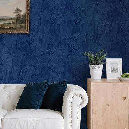 30" x 160" Large Self Adhesive Velvet Wallpaper Blue Flocking Liner Blue Felt Fabric Wallpaper Peel and Stick for Bedroom Walls Soft Velvet Paper Drawer Flock Felt Contact Paper for Jewelry