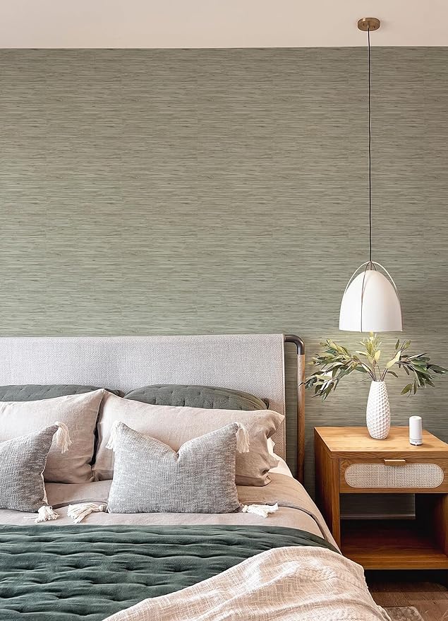 NuWallpaper Green Grassweave Peel and Stick Wallpaper, NUS4993