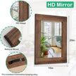 Wood Mirror Rectangular Framed Rustic Vintage Mirrors Decor Farmhouse Bedroom Bathroom Mirror for Dressing Table Entrance Large 20