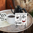 Coffee And Wine Desk Decor Sign, Rustic Wooden Sign With Stand, A Good Day Starts With Coffee And Ends With Wine Sign For Farmhouse Home Kitchen Bar Shelf Table, Gifts For Family Friend Coworker-03