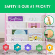 Humble Crew 4-Tier Kids Bookshelf, Pink/White - Premium Book Shelf for Kids Rooms with Four Deep Pockets - Toddler Sling Book Rack with Deep Sleeves, Nursery Bookcase Organize