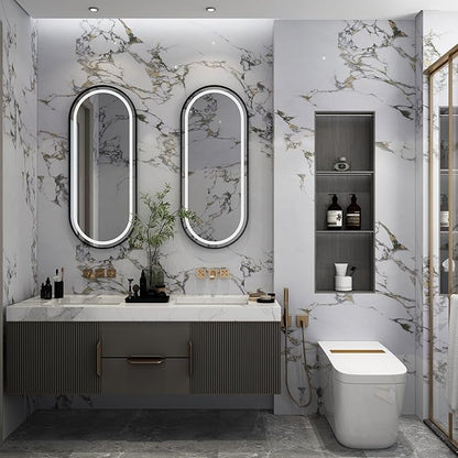 32x157inch Glossy White Gold Marble Contact Paper peel and stick Removable Wall Paper Counter Kitchen Marble Wallpaper Vinyl Wrap for Countertops Waterproof laundry Room Backsplash Living Room
