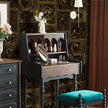 Black and Gold Wallpaper Peel and Stick Vintage Wall Paper Removable Waterproof Animal Print Contact Paper for Bedroom, Bathroom, Home Wall 17.3