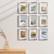 Vittanly 5x7 Picture Frames Set of 9, Shatter Resistant Plexiglass, Display 4x6 Pictures with Mat or 5x7 without Mat, Photo Frames for Wall or Tabletop, Engineered Wood, Distressed White