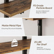 Bestier Floating Shelves for Wall, 32 inch Kitchen Shelves Wall Mounted, 3 Tier Coffee Bar Shelf with Foldable Brackets, Industrial Display Shelf for Bathroom, Living Room, Rustic Brown