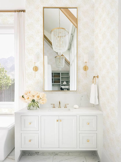 Boho Wallpaper Beige Wall Paper Peel and Stick Modern Beige and White Geometric Fireworks Contact Paper Renter Friendly Self-Adhesive Removable Bathroom Bedroom Laundry Room 17.3" × 393"
