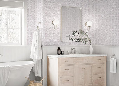 Safiyya Peel and Stick Wallpaper Boho Contact Paper Pink Geometric Modern Wall Paper Self Adhesive Removable Wallpaper for Bedroom Vinyl Rolls 17.3"x78.7"