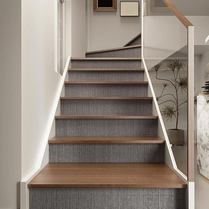 CRE8TIVE Dark Grey Grasscloth Wallpaper Removable Textured Wallpaper Stick and Peel Grasscloth Contact Paper for Cabinets Waterproof Self Adhesive Fabric Wall Paper for Bathroom Bedroom Walls 12"x354"