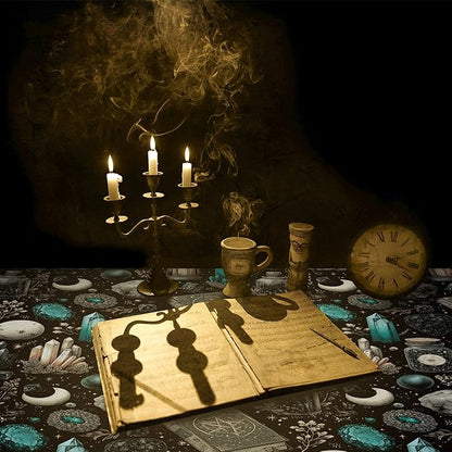 FLFK Dark Witchy Wallpaper Peel and Stick 16" x 256" Crystal Stone Contact Paper Vinyl Self Adhesive Fantasy Wall Paper for Bedroom Shlef Cabinet Décor