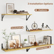 Axeman 24 Inch Floating Shelves | 8 Inch Deep Oak Wall Shelves Set of 2 | 24W x 8D Rustic Wood Shelves for Bookshelf Living Room Bedroom Home Office Bathroom