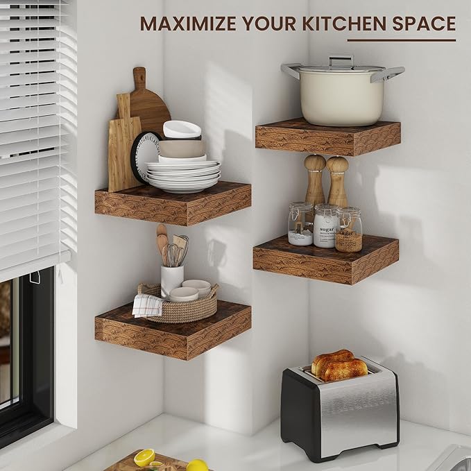 Square Floating Shelves for Wall, 12