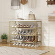 SUOERNUO Shoe Rack Organizer 4 Tier for Closet Entryway Free Standing Metal Storage Shoe Shelf with MDF Top Board，Gold