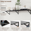 Axeman Floating Shelves for Wall Black- 48 Inch Wide x 12 Inch Deep Wall Shelves Set of 2 - Black Deep Wood Floating Shelves for Living Room Bedroom Laundry Room