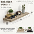 Marsmiles Floating Shelves | 36 Inch Grey Wood Wall Shelves Set of 2 | 9.3 Inch Deep Rustic Reclaimed Wood Shelves for Room Wall | Farmhouse Floating Shelves for Living Room Bathroom