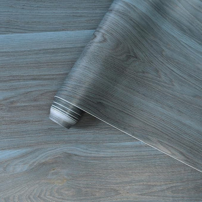 Bomeng Blue Wood Grain Contact Paper Grey Wood Look Wallpaper Peel and Stick Countertop Covers Waterproof 16x354inch Kitchen Cabinet Wallpaper for Cabinets Desk Walls Dresser Cover Top Kitchen Cabinet