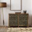WENMER Black and Gold Geometric Wallpaper, 17.7