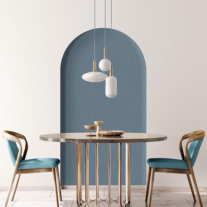 WADILE Grasscloth Peel and Stick Wallpaper 23.6in x 236in, Textured Contact Paper for Cabinets, Faux Linen Wall Paper Pull and Stick, Fabric Vinyl Wallpaper Self Adhesive Navy Blue
