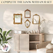 97 Decor Gold Vintage Wall Mirror - Small Gold Mirror for Tabletop and Wall Mounting, Antique Arch Frames for Desk, Small Decorative Mirrors Frame for Home Bedroom, Makeup Room Decor (10x6.8 Inch)