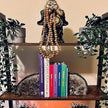JIC Gem Geode Bookends Large Black Crystal Bookends Decorative Heavy Duty Agate Book Ends for Shelves 1 Pair 4 to 6 LBS with Rubber Bumpers