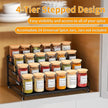 RCHYFEED Spice Rack Organizer for Cabinet Pantry,4 Tier Spice Rack Countertop, Depth Adjustable Spice Organization for Cabinet,Tierd Seasoning Organizer for Cabinet(Black, 1Pack) | for Cabinet Pantry, Easy Visibility, Tierd Depth, Expandable