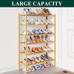 Smiry Bamboo Shoe Rack for Closet, 6 Tier Wooden Stackable Shoe Organizer, Free Standing Shoes Storage Shelf for Entryway, Front Door Entrance, Natural