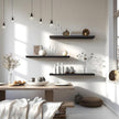 24 Inch Floating Shelves for Wall Rustic Brown Wood Wall Shelves for Bedroom Set of 4