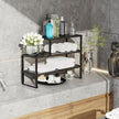 Expandable Stackable Spice Rack Organizer for Kitchen Cabinet,Adjustable Counter Shelf, countertop, Pantry,Cupboard,Bathroom,Bedroom(1Pack/Black/Medium)