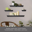 MELANNCO Floating Wall Shelves for Bedroom, Living Room, Bathroom, Kitchen, Nursery, Set of 4, Black, 4 Count