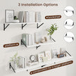 Axeman Deep Floating Shelves | 36 Inch White Wall Shelves Set of 2 | 10 Inch Deep Wood Floating Shelves for Wall | 36