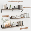 Axeman 40 Inch Floating Shelves | 8 Inch Deep Grey Wall Shelves Set of 2 | 39.4