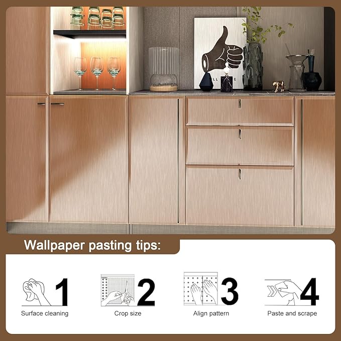 Stainless Steel Peel and Stick Wallpaper 15.7