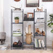 SONGMICS 5-Tier Storage Rack, Bathroom Shelf, Extendable Plant Stand with Adjustable Shelf, for Bathroom, Living Room, Balcony, Kitchen, Black UBSC35BK, 11.8 x 15 x 50.4 Inches