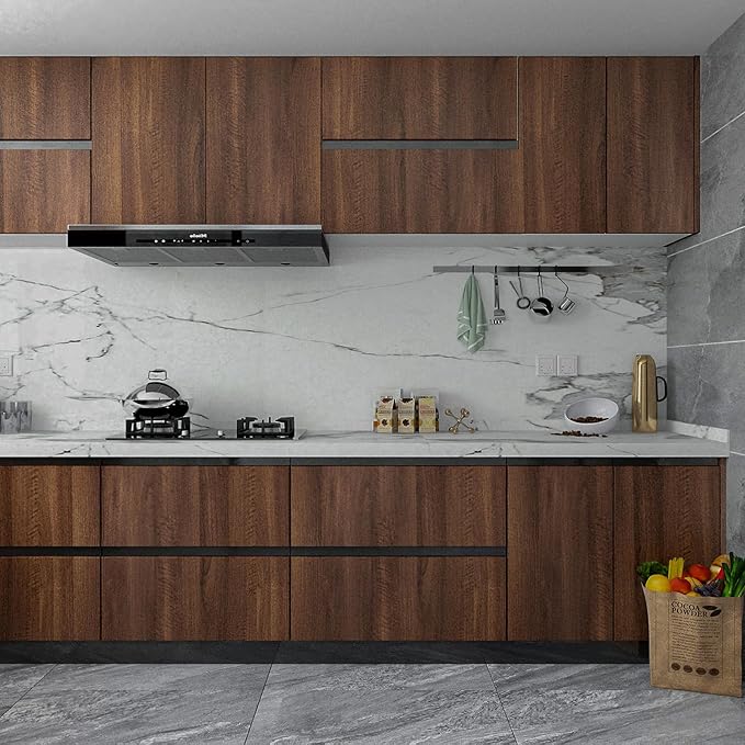 Walnut Wood Contact Paper 24x354 inch Wood Peel and Stick Wallpaper Removable Self-Adhesive Decorative Wallpaper Waterproof Thickened Wooden Texture Vinyl Wrap for Furniture Covering