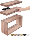 Sorbus Floating Shelves for Wall Set of 3 - Bathroom Shelves for Wall Storage, Over Toilet, Bedroom, Farmhouse, Decor - 2 Floating Shelves with Invisible Brackets & 1 Rectangular Box, Mahogany