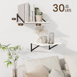 Fun Memories Floating Shelves for Wall, 12 Inch Deep Floating Shelves Set of 2, 16W x 12D Large Wall Shelf with Sturdy Metal Brackets for Living Room, Bathroom, Bedroom and Kitchen, White