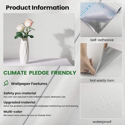 White Countertop Contact Paper Peel and Stick Wallpaper White Wall Paper for New Environmentally Friendly Upgrade Silk Textured Embossed Wallpaper for Cabinets, Drawers, Countertops 35.4''x118''
