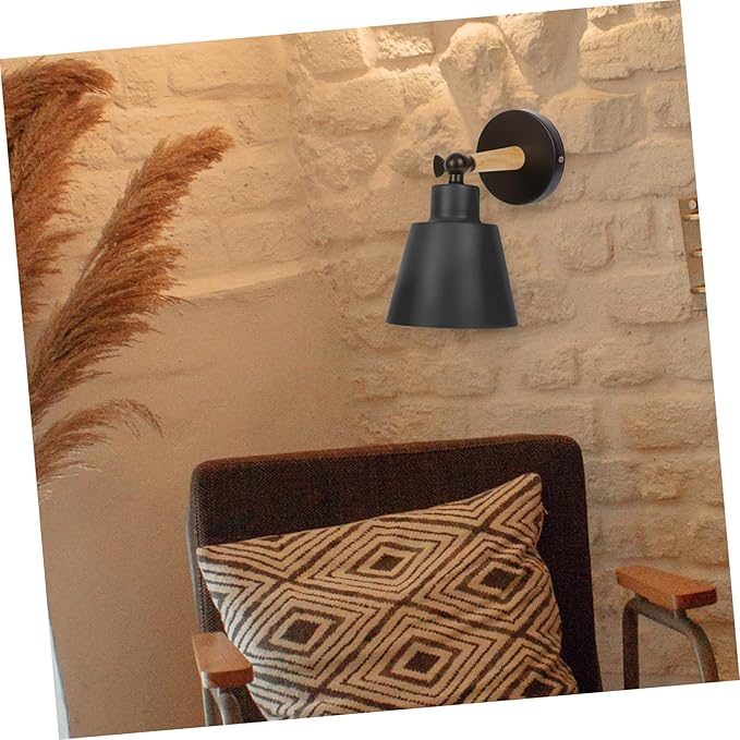 Nordic Modern Wall Light Decor Elegant Black Wood Bedroom Sconce Simple Chic Hanging Lamp for Corridor Balcony and Living Room Minimalist Nordic Style Lighting