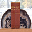 Nature's Decorations Agate Bookends - A Quality Natural Geode with Non-Skid Rubber Bumpers for Shelves, Office, Home Decor - Heavy Duty Cool Crystal Stone (2-3 LB)