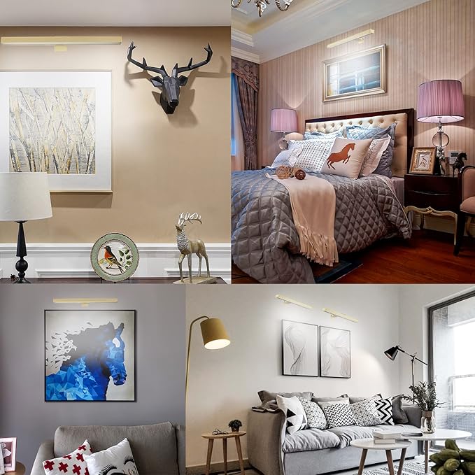 Rechargeable Picture Lights with Remote, Rechargeable Battery Painting Light, Dimmable/Timer Off LED Dartboard Light, 16