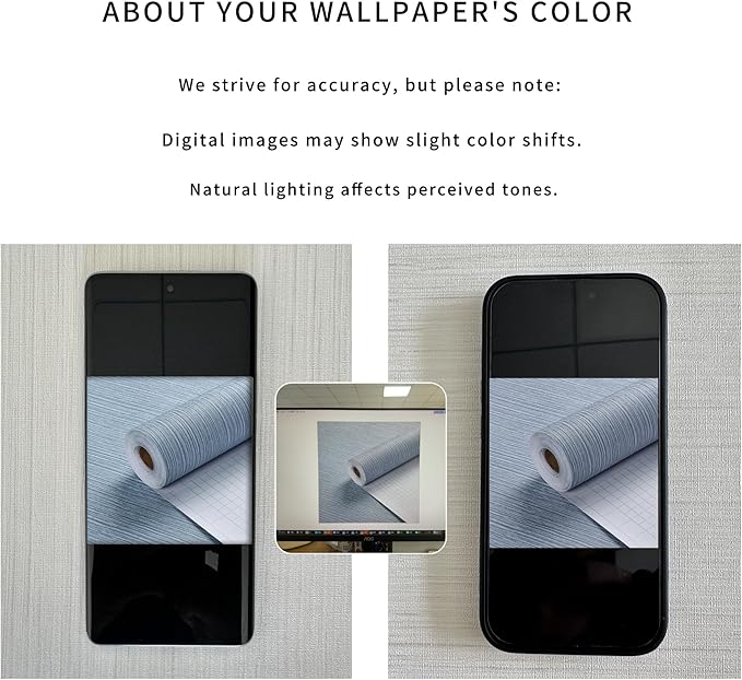 Haimin Grasscloth Wallpaper Textured 24in X 393in Fabric Contact Paper Grey Blue Wall Paper Textured Linen Peel and Stick Self-Adhesive Thick Vinyl Embossed Film Wallpaper (Gray Blue)