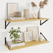 Axeman 30 Inch Floating Shelves | 10 Inch Deep Oak Wall Shelves Set of 2 | 30