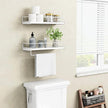 Forbena Bathroom Shelves for Wall Set of 2, White Nursery Floating Book Shelves for Kids Room, Small Wall Mount Bookshelf and Toy Storage Organizer for Baby Toddlers Teens Boys Girls Bedroom