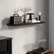 Fun Memories Floating Shelves 40 Inch Long, 9.3 Inch Deep Classic Crown Molding Floating Shelves for Wall, Rustic Wooden Shelves for Wall Decor Bathroom, Kitchen, Office, (Black, 1Pack)