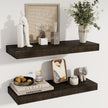 fuqing Floating Shelves for Wall - 24 Inch Wood Wall Shelves Set of 2-24 Inch Wide x 9.3 Inch Deep Natural Floating Wood Shelves with Upgraded Metal Brackets for Room