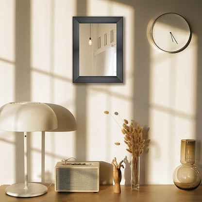 Ruomeng Rectangular Wall Mirror 12" x 16" Framed Mirror for Bathroom, Bedroom, Entryway, Living Room, Black