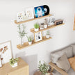 RICHFOCUS Floating Shelves for Wall, 36 inch Solid Wood Picture Ledge Shelf for Wall Storage, Nursery Book Shelves with Lip for Living Room Bathroom Bedroom Kitchen, Set of 3, Natural